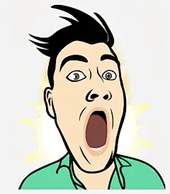卡通漫画人物惊讶表情