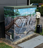 新西兰的公益组织 “Keep NZ Beautiful Society” 和 Chorus 电讯公司合作发起的艺术计划，鼓励街头艺术家对电箱进行美化。
via：chorus.co.nz/blog/cabinet-art-gallery ​​​​