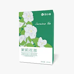 手绘清新茉莉花茶纸盒样机-手绘清新茉莉花茶纸盒管式盒包装模板-手绘清新茉莉花茶纸盒在线设计 - 包小盒