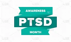 6月的PTSD宣传月。创伤后应激障碍。每年在美国庆祝。医疗保健和意识设计。海报、卡片、横幅和背景。矢