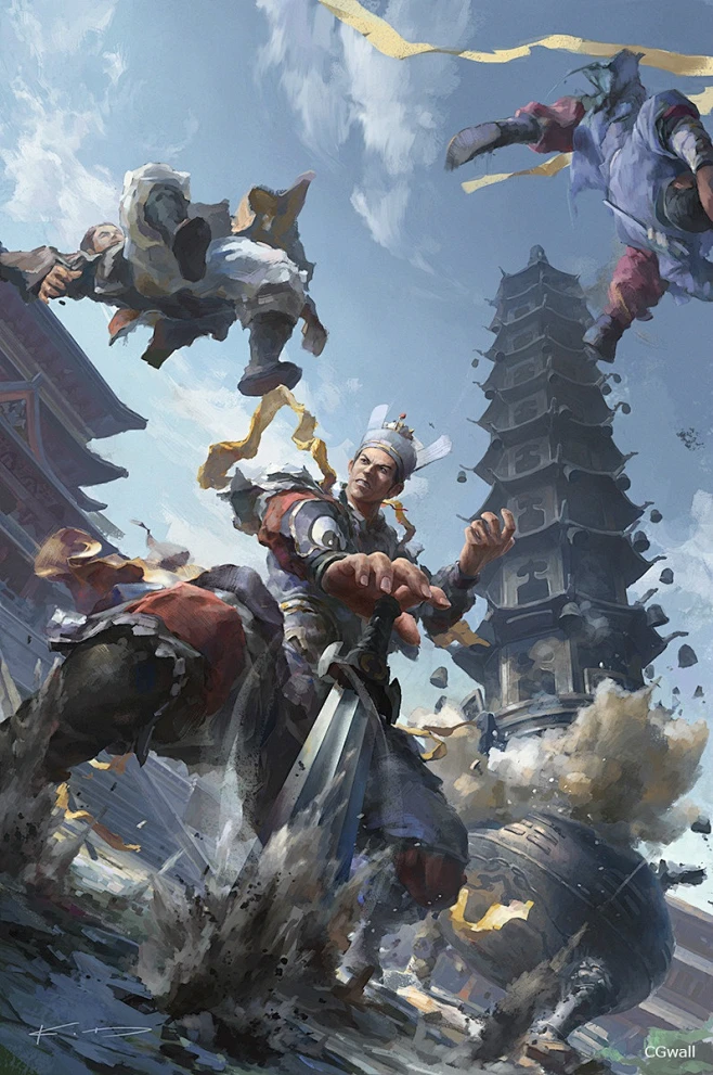 CGwall游戏原画网站_激励的武侠打斗场面-花瓣网