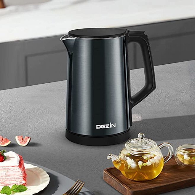 Amazon.com: Dezin Electric Kettle, 1L Double Wall Water Kettle with ...