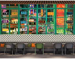 香港冰室墙纸港风街景装饰壁画港式茶餐厅墙面装修甜品奶茶店壁纸-tmall.com天猫