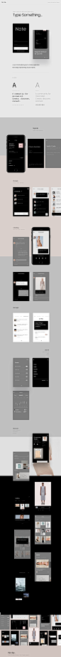 Note - Brutal Minimalist Design Concept : Note -  Brutal minimalist design concept for daily communication, set of simple layouts for chatting, galleries, profiles and settings. 