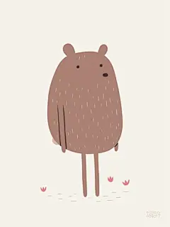 Greg Abbott 清新插画 河马和小女孩 漫画 清新 手绘 女生 可爱 卡通 