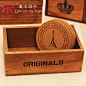 H048 zakka木质杂货 做旧小木盒 化妆品收纳盒/桌面杂物收纳盒