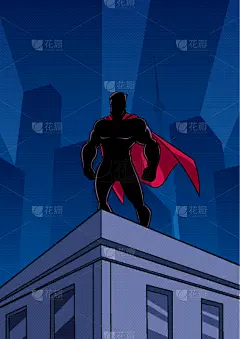 屋顶,卡通,健美身材,男人,地形,夜晚,暗色,剪影,观看
