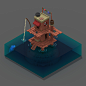 Seahouse - Voxel Art, Sogon Leong : Made with MagicaVoxel. Inspired by Stephan’s Sketchbook Strange Water Home.