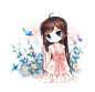 Q版古风人物png『皆』