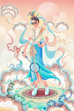 手绘简约高级感大气唯美国潮风插画