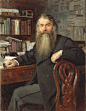 列宾人物油画Portrait of the Historian and Archaeologist Ivan Egorovich Zabelin, 1877 淘宝：名画资源店 