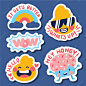Funny lol stickers Premium Vector