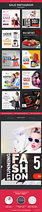 Sales Instagram Templates - 10 Designs - Banners & Ads Web Elements