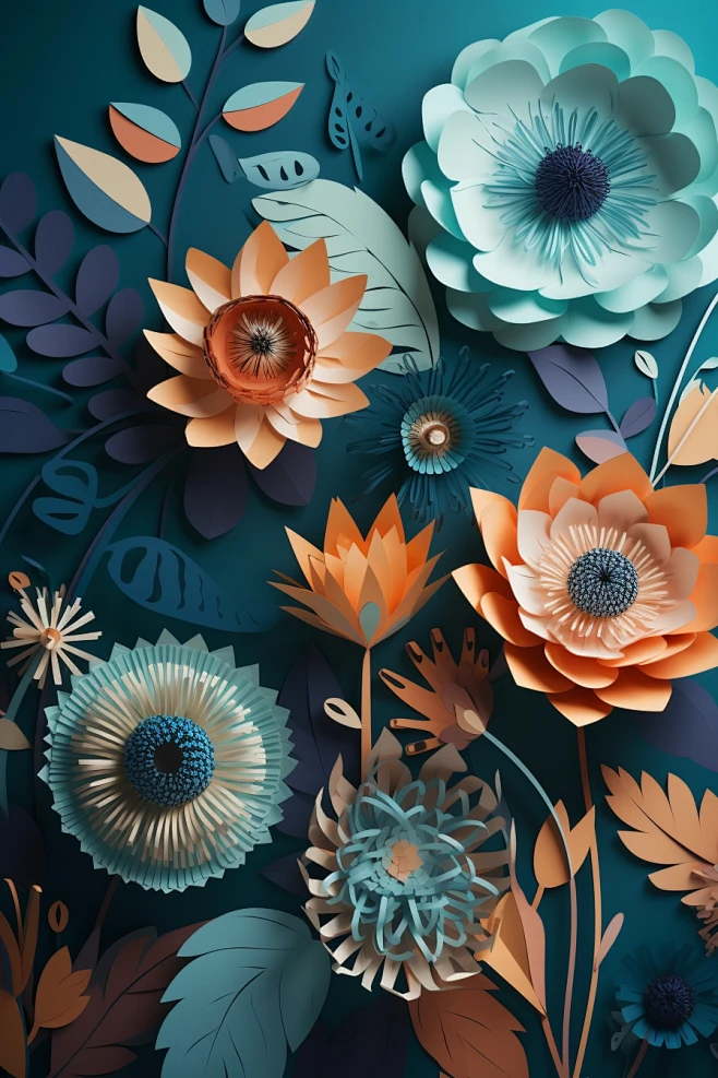3D立体花纸雕工艺-花瓣网
