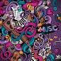 紫色 色调 手绘 潮流 背景音乐 音乐元素