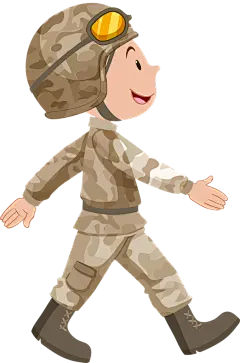 卡通手绘迷彩服军人PNG