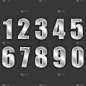Silver digital numbers vector eps10. Digitals numb