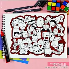 #手绘##手帐素材##piccandle##试色手帐# 涂上颜色的可爱小怪物 ins：piccandle ​​​​