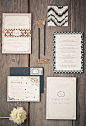 confetti and honey comb pattern wedding invitations