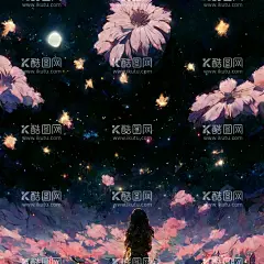 夜空  - 源文件下载【酷图网】夜空,插画,手绘,包装,封面,插图,唯美,黑夜,