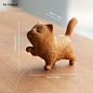 1 Pieza De Gato Tallado En Madera De Boj Con Mango De Gato Pequeño Infantil Moderno, Lindo Y Simple, Arrogante Y Rico, Jugar Con Adornos De Animales Sobre La Marcha, Decoración Del Hogar