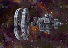 未来的深空空间站3d插图