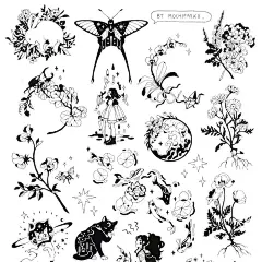 mochipanko商业插画动漫人物花卉场景 (138)