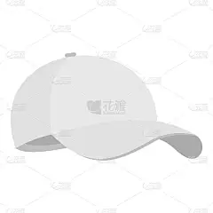 白色棒球帽图标，平的风格。