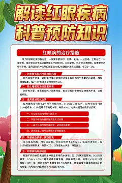 炫彩爱护眼睛预防红眼病宣传海报2