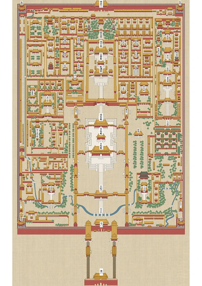 故宫全景地图-花瓣网