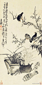 李鱓（1686-1762）江苏兴化人。为扬州八怪之一。