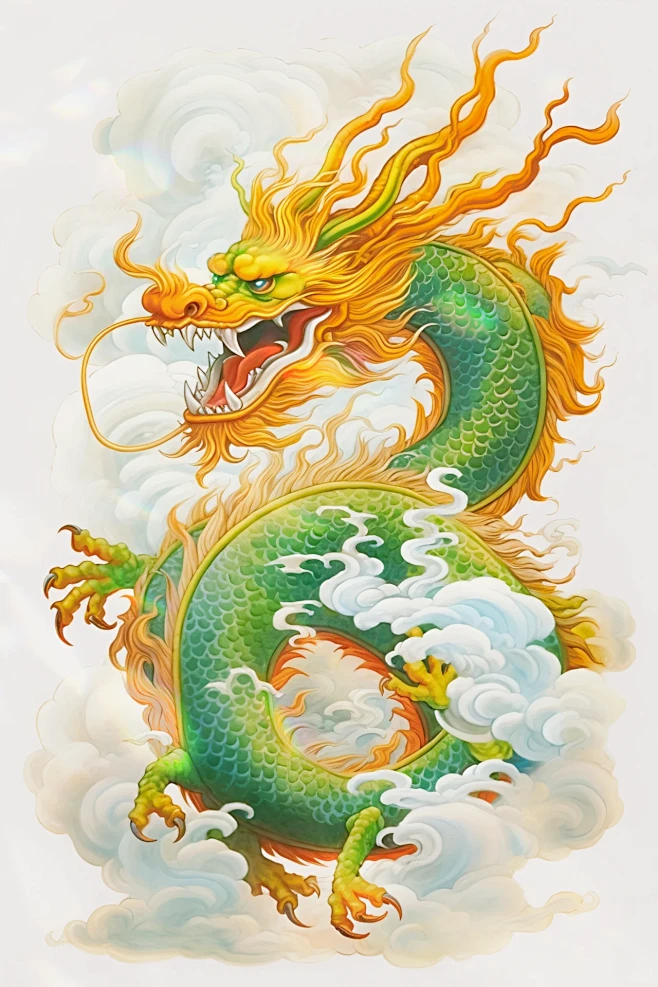 四神·青龙图片_国风新年图片素材-花瓣网