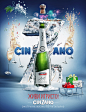 Cinzano. Live sparkling : We are proud to present our new project for Cinzano sparkling wine we were working on this year.The challenge was to put together a full bunch of different things and details in one composition and to convey the holiday and party