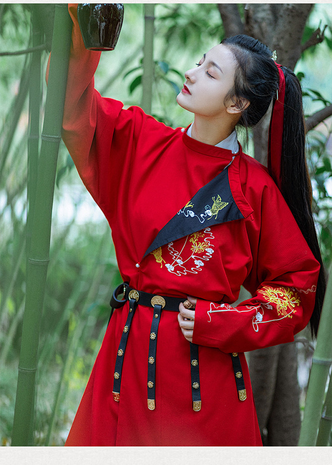 曼珠沙华:洛华 原创汉服 唐制改良圆领袍...