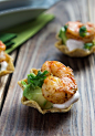 Shrimp & avocado taco bites.