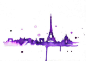 My #purple watercolor painting of #Paris: 