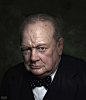 Winston Churchill, Eduardo Simon : Portrait of Winston Churchill. UK Prime Minister during WWII.