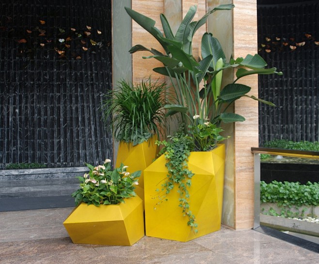 室内异形组合花钵景观绿化特色花盆广场商业街玻璃钢简约创意花盆淘宝