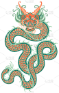 中国龙。蛇。矢量图形