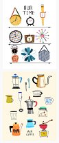 家居椅子盆栽茶具台灯扫把柜子餐具厨具生活元素插画PSD设计素材-淘宝网