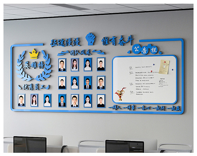 公司办公室销售业绩榜企业文化公告栏墙贴定...