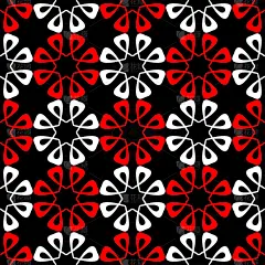 黑红白花无缝图案。壁纸背景