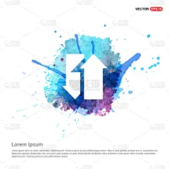 水彩画,侧面视角,数字2,光标,背景,分离着色,白色,创造力,下一个,商务