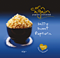 Corn Again Popcorn : A series of designs were created to enable Corn Again to sell through various major retailers. The design reflects the upmarket position of the product which is a 'tasty' alternative to other snacks. Each one featured the bowl of popc
