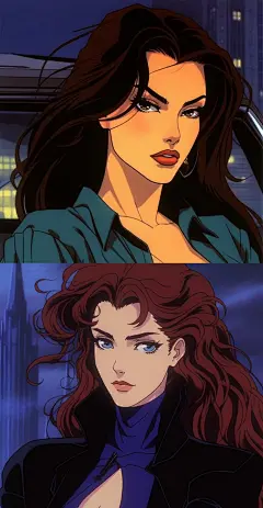 AI（Midjourney）生成的90年代日漫风格十二星座形象（上面的是普通版，下面的是多加了关键词 “Witchy”）。排序顺序依次为白羊座、金牛座、双子座、巨蟹座、狮子座、处女座、天秤座、天蝎座、射手座、摩羯座、水瓶座、双鱼座。 