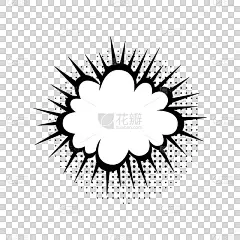 在卡通、漫画风格中带有半色调阴影的语音泡泡。