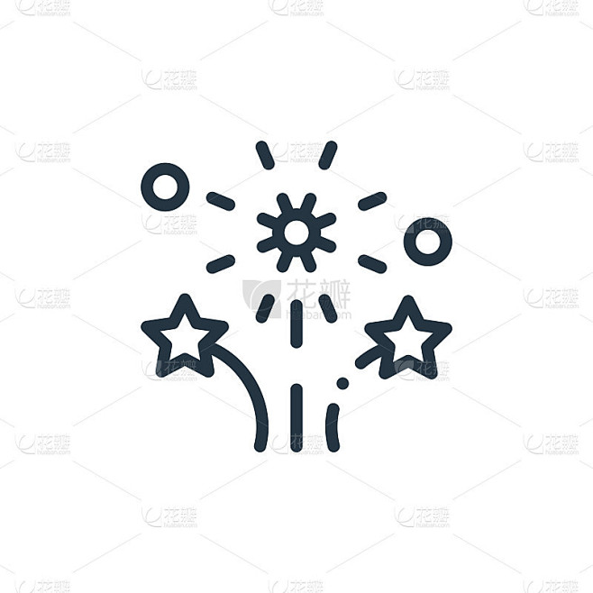 fireworks vector icon isolated on white background
