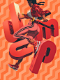 JUMP! : A stylish Katana Clad Warrior Jumps in the air while 3D type Surrounds her 