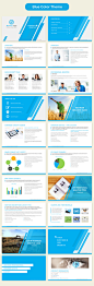  公司简介企业介绍PPT模板国外简约扁平化PPT模板company profile powerpoint template blue preview