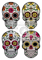 Day Of The Dead Skull Vector Set #标记 / 符号#